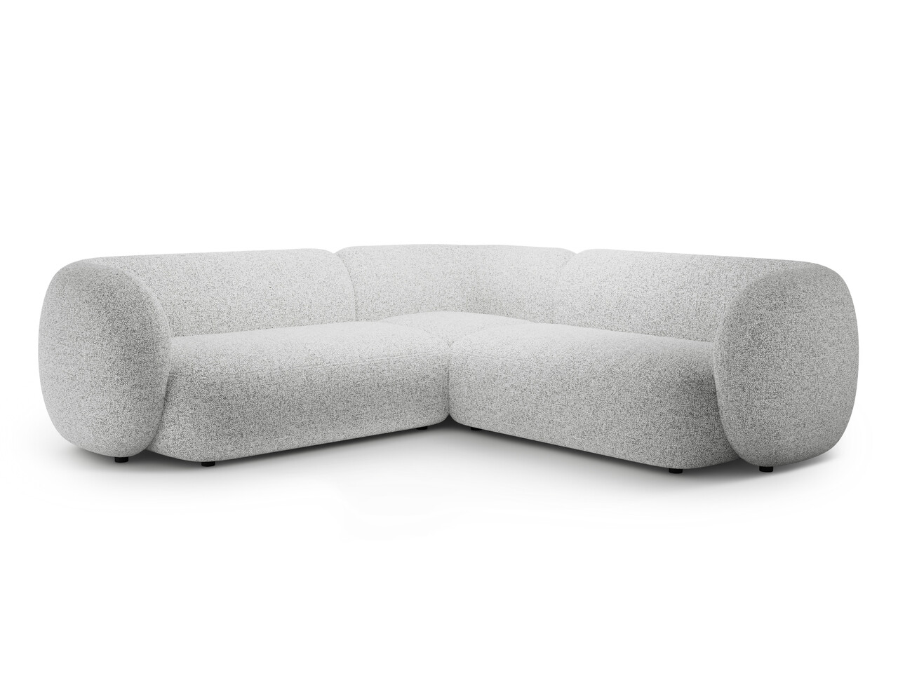 Coltar simetric 5 locuri, Kate, Micadoni Home, 252x252x76 cm, tesatura structurata, gri deschis melanj Colțare